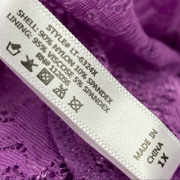 Plus Mauve Stretch Lace Hourglass Back Bralette - Picture 10 of 12